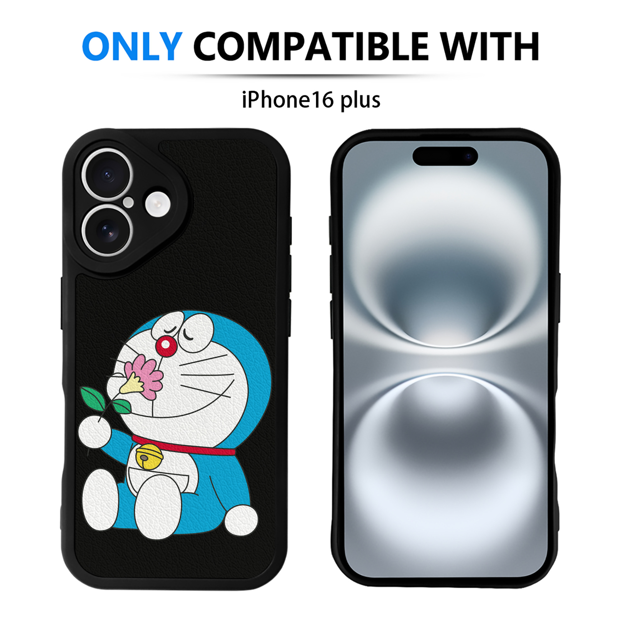 （画像用） ドラえもん Doraemon 【iPhone 16シリーズ対応】シリコンスマホケース（レザー調） 材質：シリコン